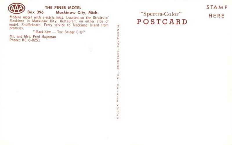 Pines Motel - Vintage Postcard (newer photo)